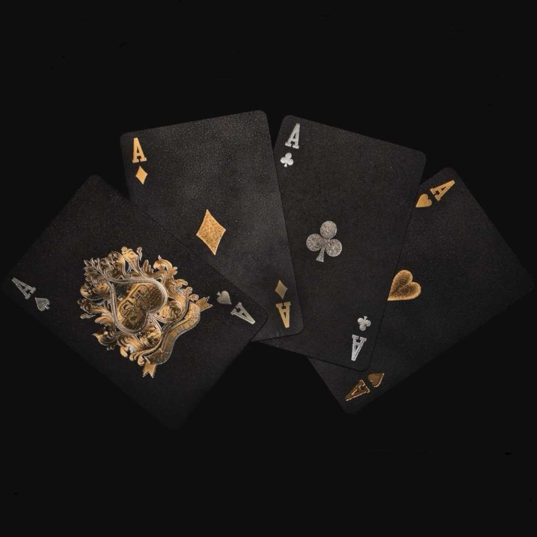 MatteBlackAce™ Shadow Gold Playing Cards