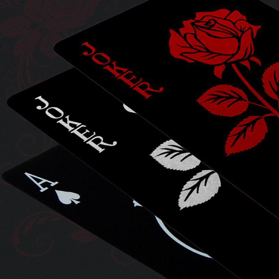 MatteBlackAce™ Blood Petal Playing Cards