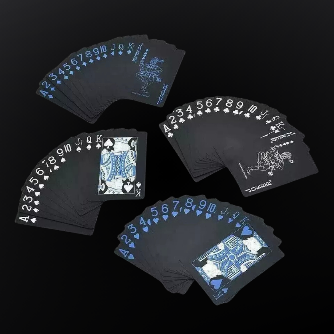 Blue & Black Poker Playing Cards